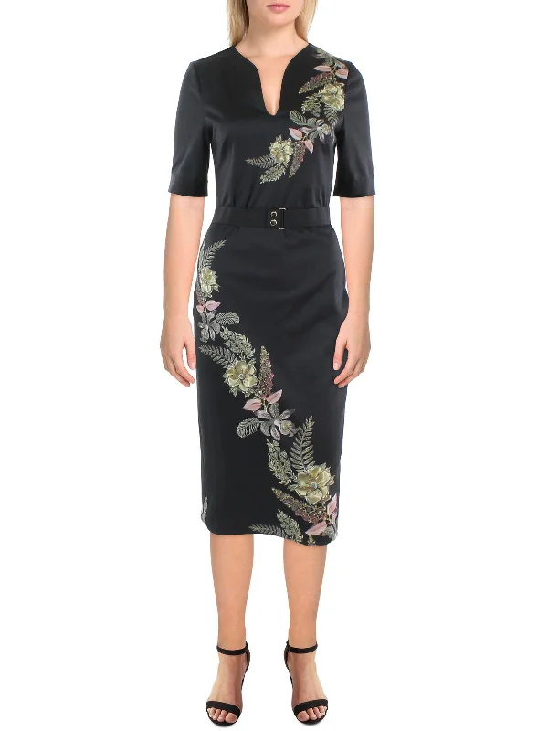 Mega Sale Womens Floral Midi Bodycon Dress Modern Romance