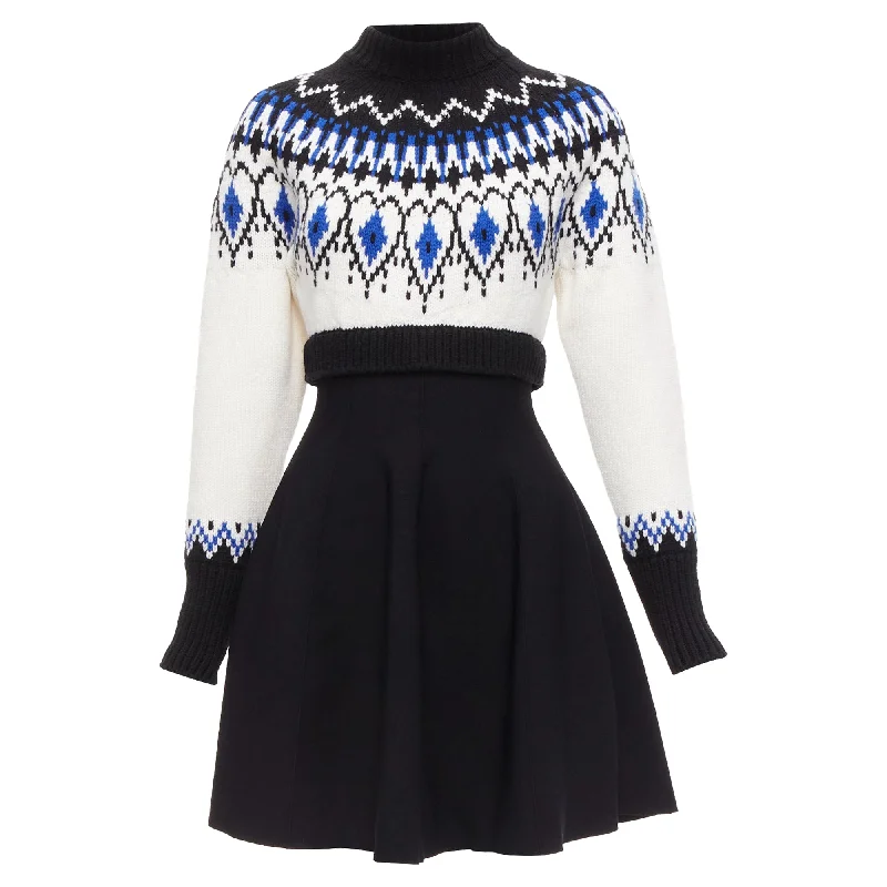 Style Redefined Alexander McQueen wool fairisle long sleeve sweater dress Dreamy Draping