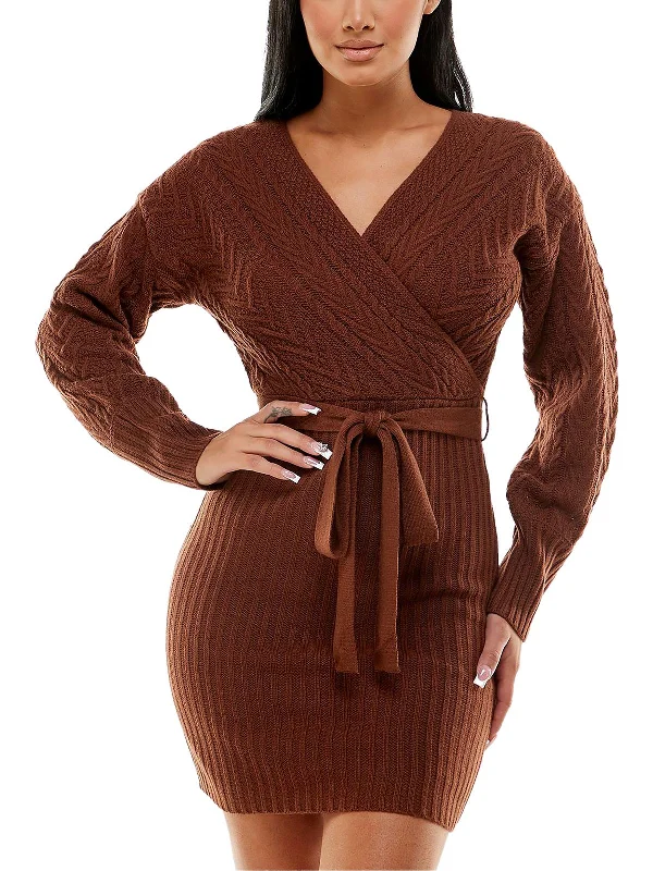 Refined Fashion Sale Juniors Womens Cable Knit Long Sleeves Sweaterdress Holiday Sale