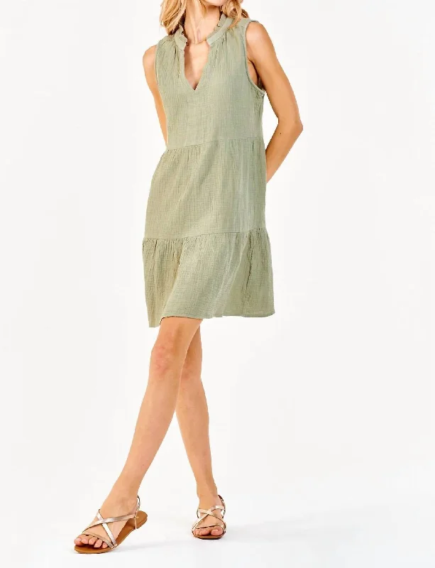 Smart Casual Deals Helena Sleeveless Dress In Sweet Olive Summer Splash Sale