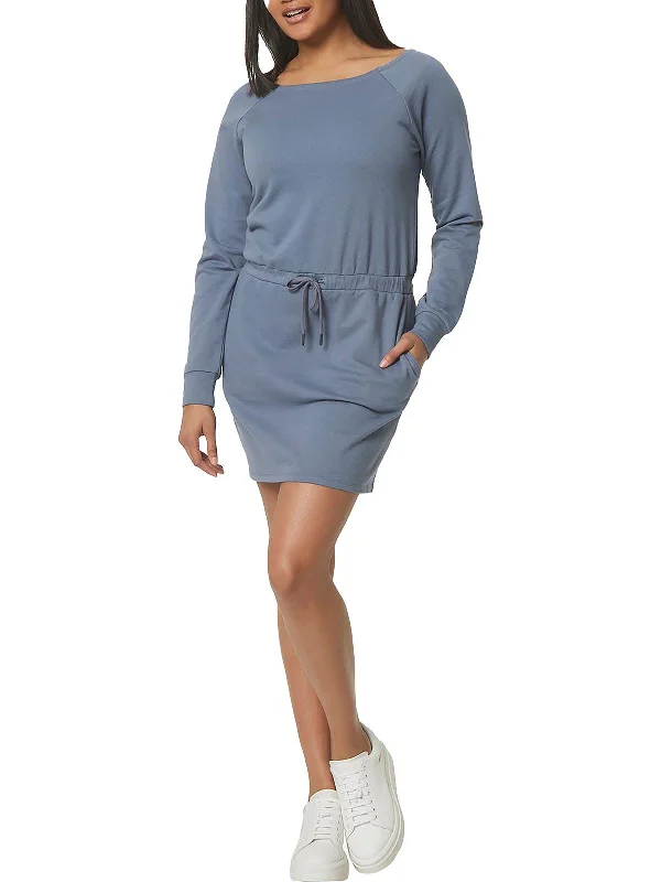 Stylish Savings Womens French Terry Adjustable Waist Sweatshirt Dress Everyday Glamour