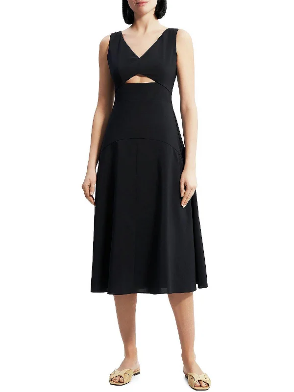 Timeless Elegance Sale Womens Cut-Out Sleeveless Fit & Flare Dress Contemporary Elegance