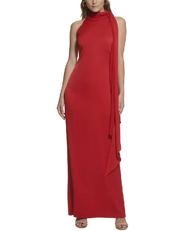 Trendy Pulse Vince Camuto Haltered Gown Feminine Elegance