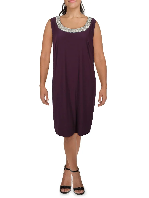 Affordable Trendy Fashion Plus Womens Embellished Sleeveless Cocktail Dress Mid - Week Surprise