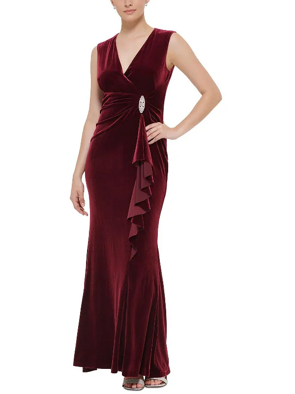 Style Redefined Petites Womens Velvet Sleeveless Evening Dress Great Prices on Feminine Styles