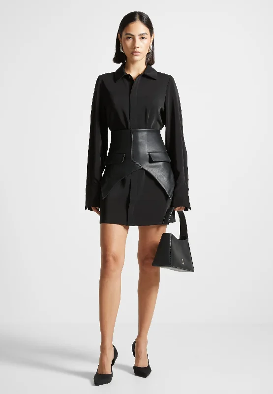 Flash Sales Corset Shirt Dress - Black Limited - Stock