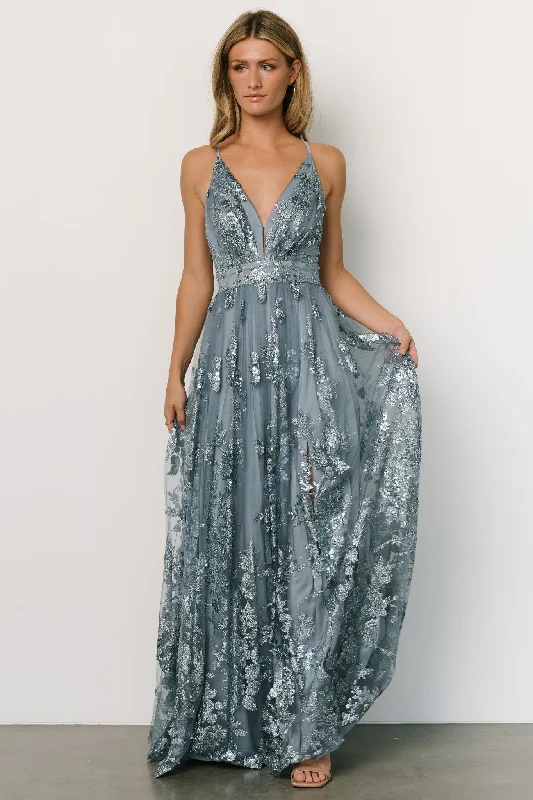 Limited Time Deal Lucienne Shimmer Maxi Gown | Blue Big Savings on Rustic Countryside Styles