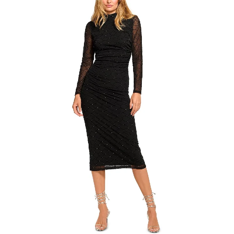 The Good Stuff Womens Midi Embellished Bodycon Dress Art Deco Geometric Pattern Look