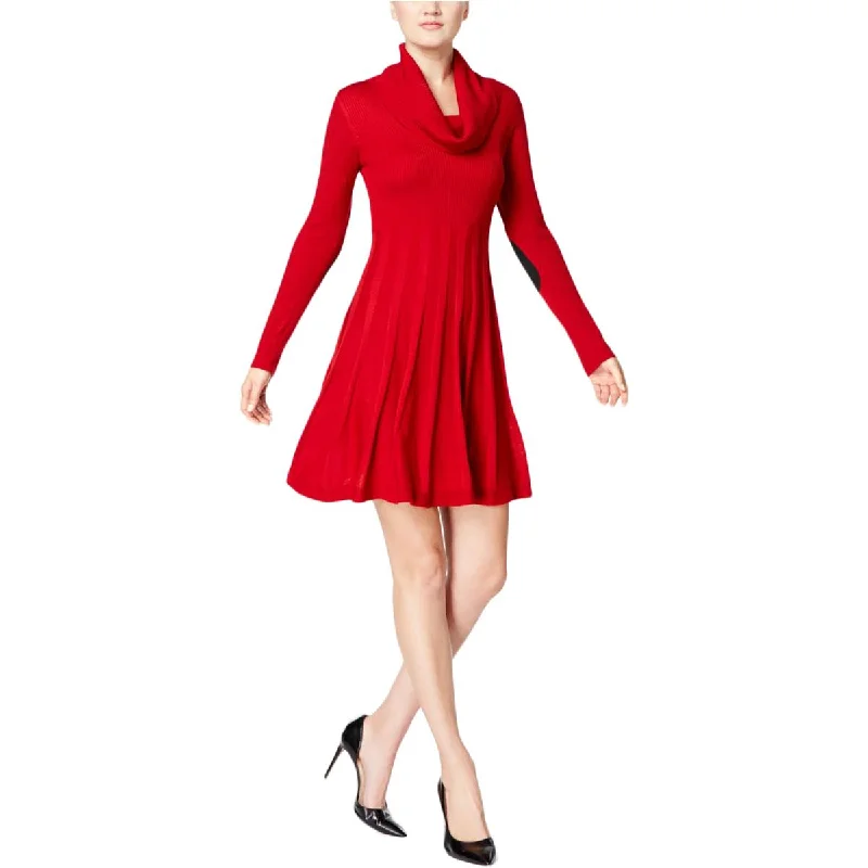 Huge Price Cut Womens Ribbed Long Sleeves Sweaterdress Mid - Season Sale