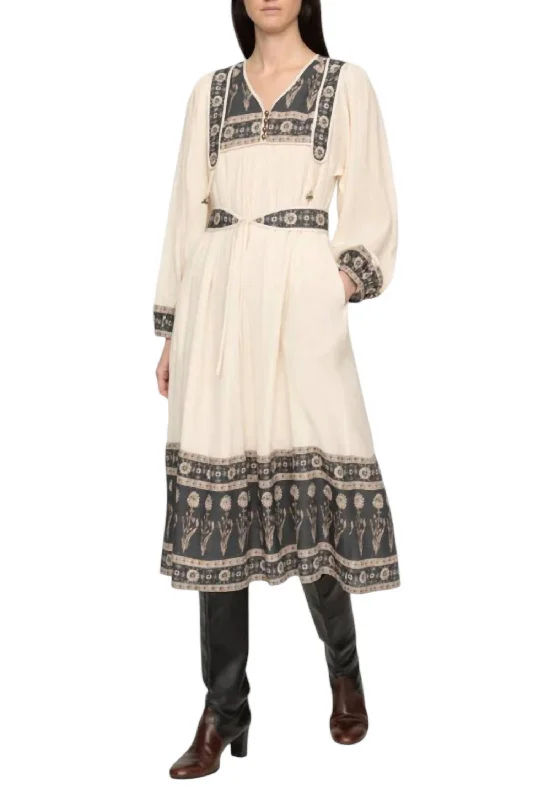 Trendy Street Style Carla Print Long Sleeve Dress In Multi Great Prices on Feminine Styles