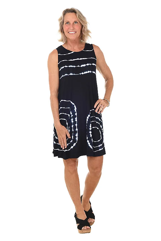 Sale Event, Prices Rock Black Bullseye Tie-Dye Sleeveless Dress Chic Urban Fashion Look