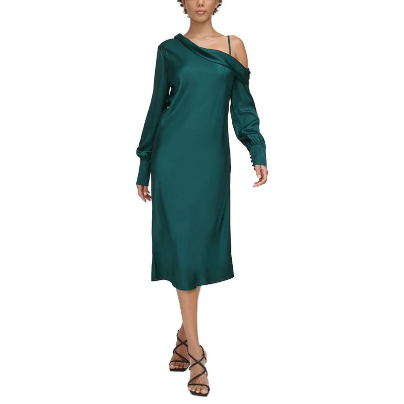 Break Fashion Norms Womens Off Shoulder Long Sleeve Evening Dress Sophisticated Cut