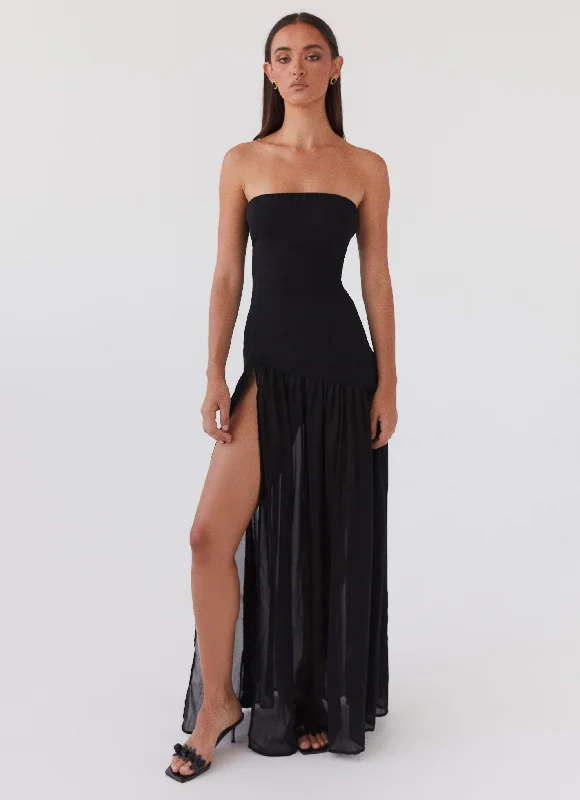 Chic Trend Collection Eden Strapless Maxi Dress - Black Effortless Comfort