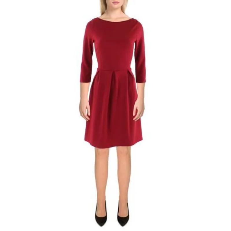 Snag Fabulous Fashion Bargains Plus Womens Fit & Flare Long Sleeve Fit & Flare Dress Luxury Comfort