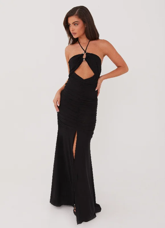 Get The Latest Trends Brynne Maxi Dress - Black Feminine Charm