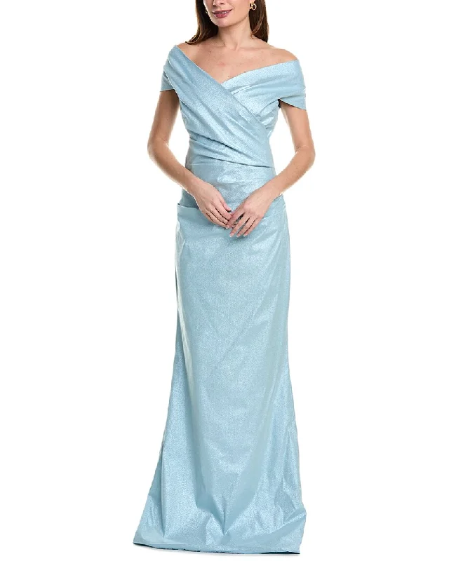 Must Haves Teri Jon by Rickie Freeman Off-The-Shoulder Taffeta Gown Score Big on Glamorous Red - Carpet Styles