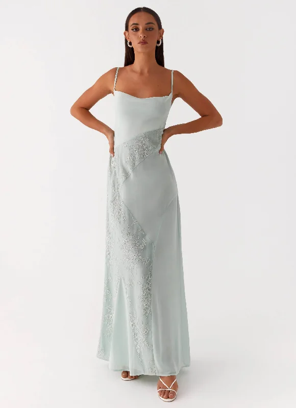 Summer Deals Gabriana Maxi Dress - Sage Minimalist Office - Ready Style