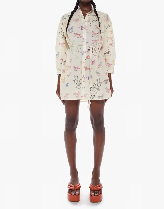 Must-Have Style Discounts The New To Town Shirt Dress in Goodbye Horses Elegant Contour