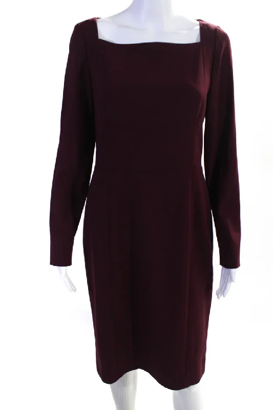 Affordable Trendy Fashion Paule Ka Womens Purple Cotton Long Sleeved Dress Sophisticated Cut