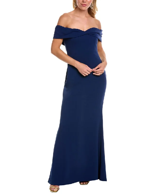 Fast Fashion Favorites Badgley Mischka Twist Off-the-Shoulder Gown Chic Urban Fashion Look