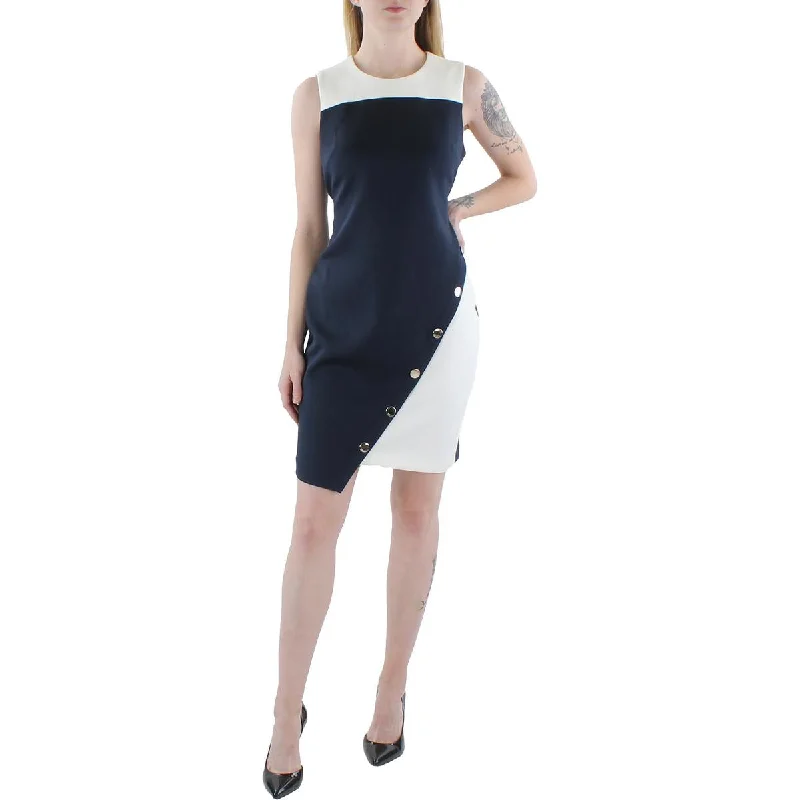 Exclusive Discounts Petites Womens Sleeveless Asymmetric Bodycon Dress Beat the Heat in Tropical Styles