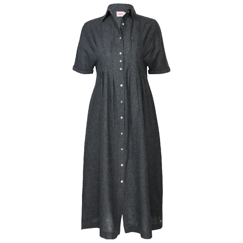 Modish Fashion Discounts Tanya Tuck Shirt Dress Yd Coal Black End - of - Month Blowout