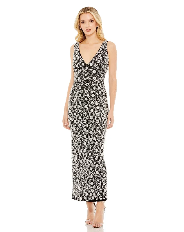 Must-Have Style Discounts Fully Beaded Sleeveless Column Dress End - of - Month Blowout