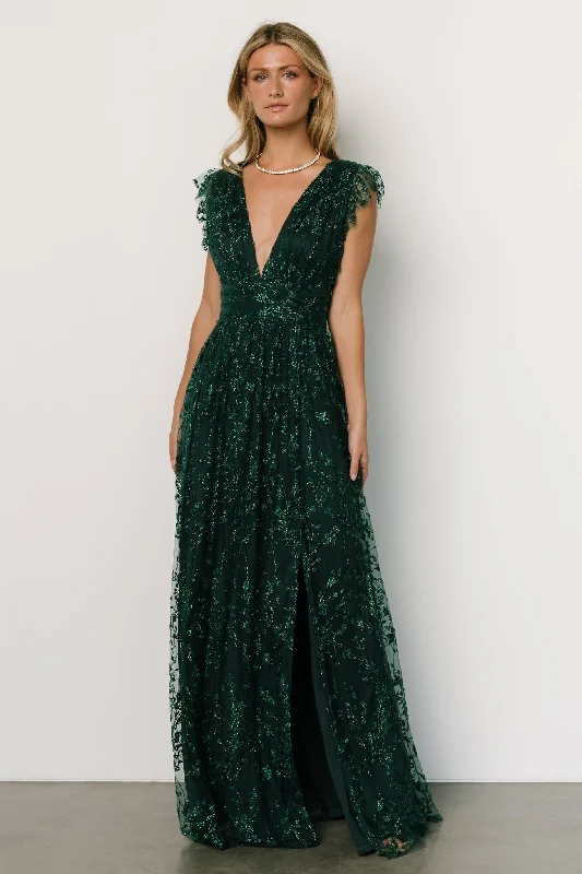 Luxury Fashion Arlene Shimmer Gown | Emerald Elevated Style