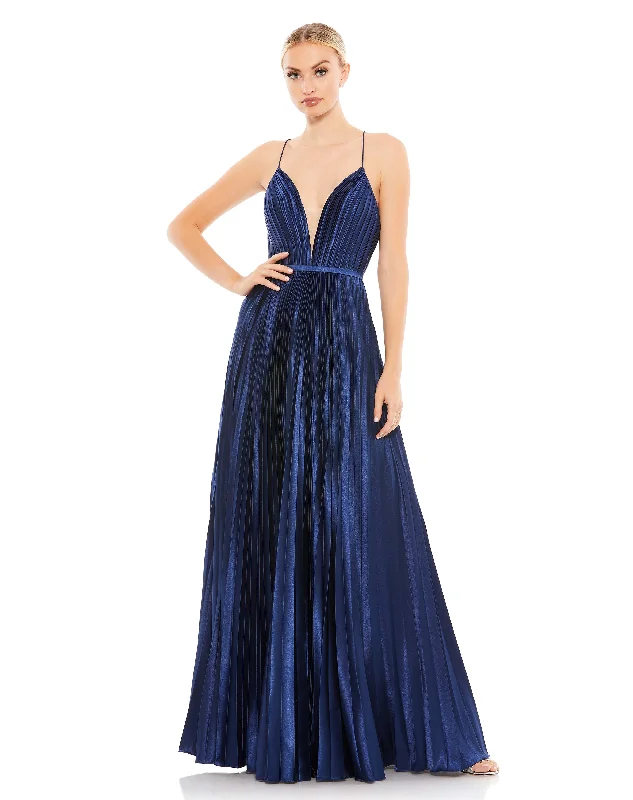 Street Chic Discounts Plunge Neck Pleated Evening Gown Update with Cottagecore Styles