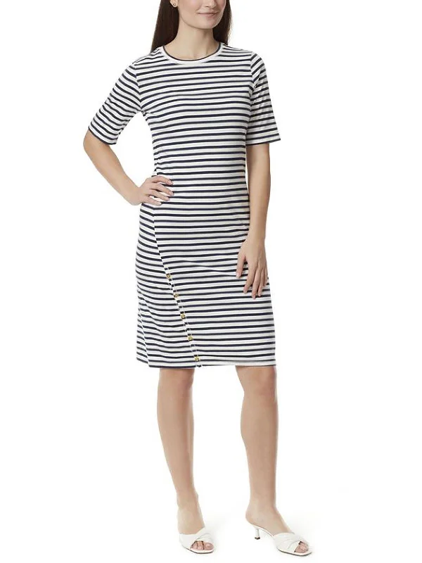 Cozy Chic Promotions Womens Striped Midi T-Shirt Dress Limited - Edition Drops