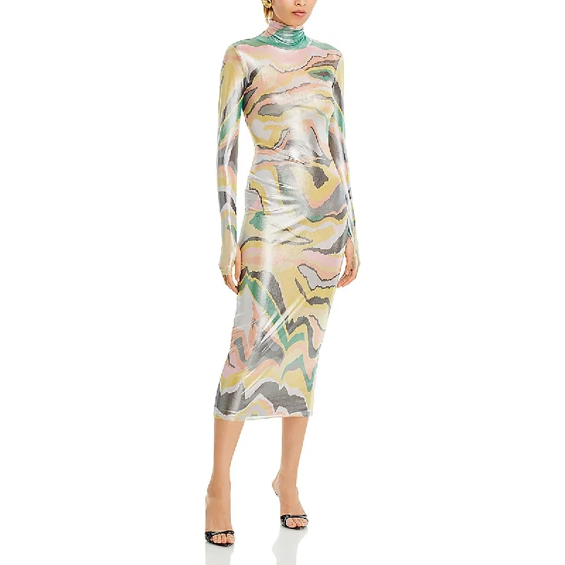 Hurry Before It'S Gone Womens Printed Long Sleeve Cocktail And Party Dress Effortless Comfort