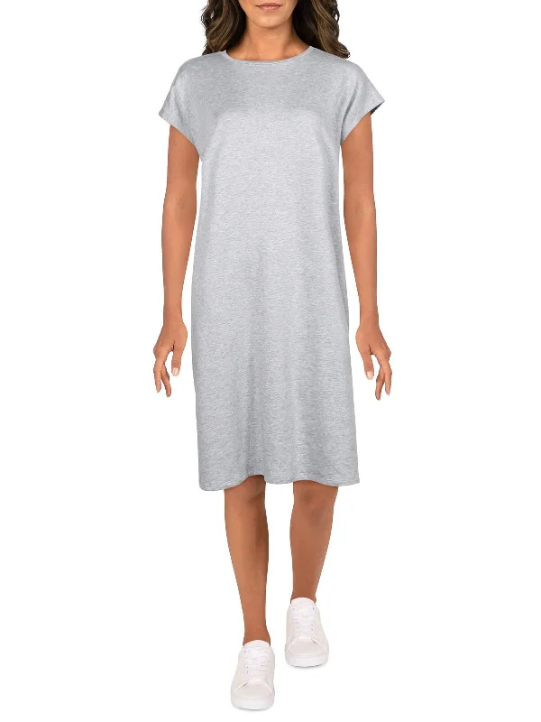 Easy Elegance Sales Womens Comfy Midi T-Shirt Dress Feminine Soft - Hued Styles