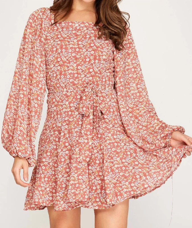 Limited-Time Offer Long Sleeve Dress in Dusty Rose Limited - Edition Drops