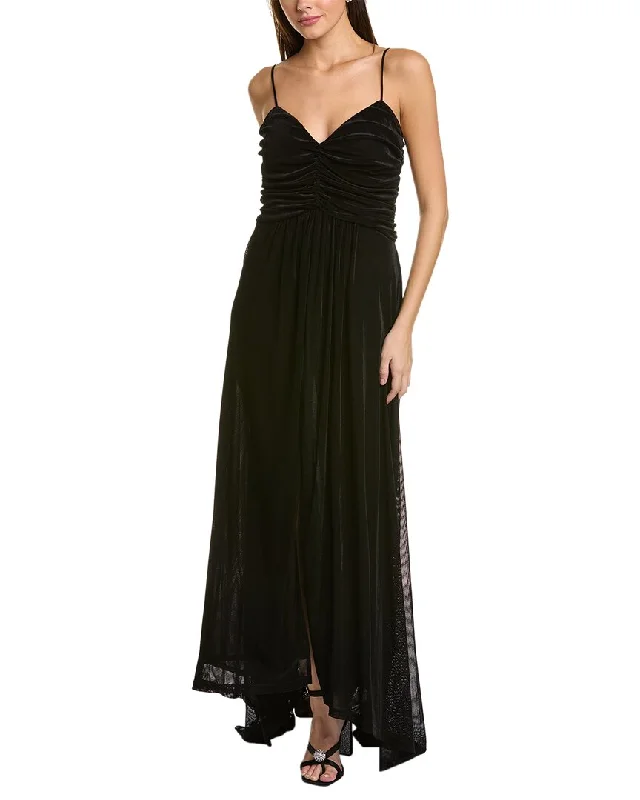 Shop Sales Donna Karan Velvet Mesh Gown Alluring Design