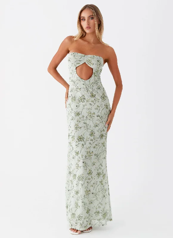 Fast Fashion Favorites Dearest Maxi Dress - Sage Floral Beat the Heat in Tropical Styles