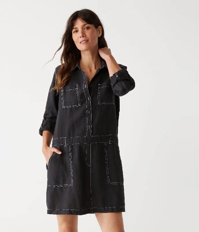 Vintage-Modern Style Offers Pilar Linen Shirt Dress Seasonal Trend