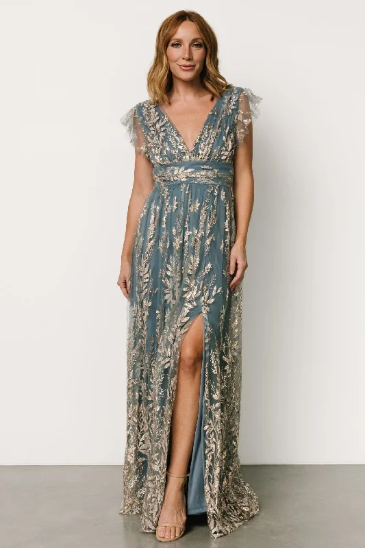 Trend Leading Collection Karina Shimmer Gown | Blue + Rose Gold Limited - Edition Drops