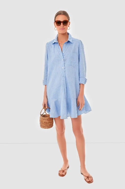 Affordable Luxury Fashion Chambray Callahan Shirt Dress Tropical Island - Inspired Attire