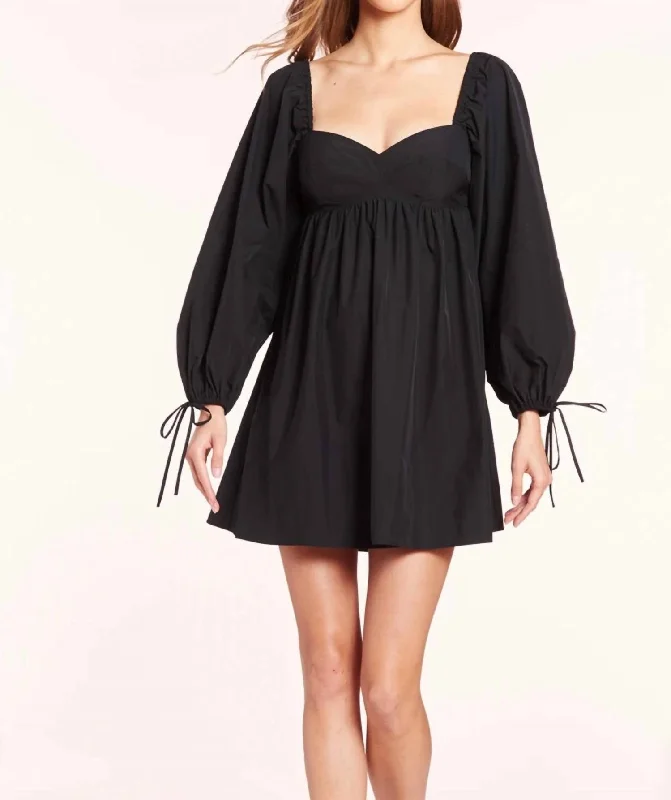 Classic Chic Deals Sicily Long Sleeve Dress in Black Mid - Season Sale