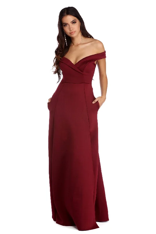 On-Trend Fashion Offers Christine Off The Shoulder Ball Gown Great Deals on Ethnic Cultural Wear