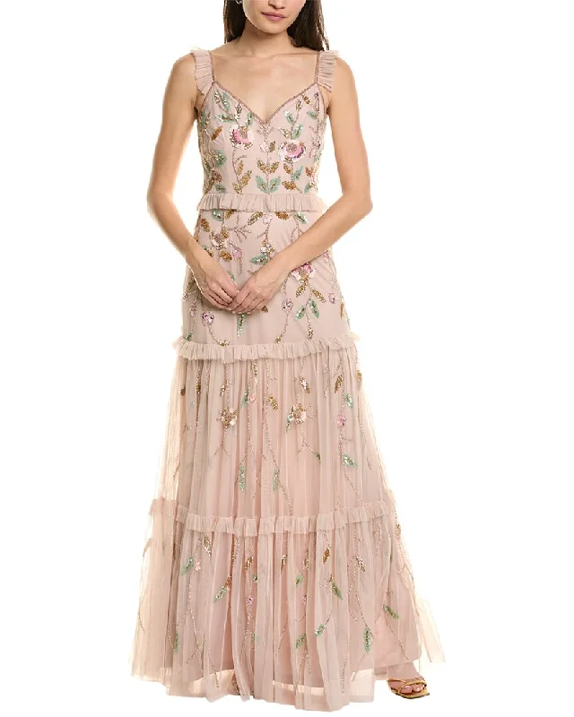 Huge Markdowns Aidan Mattox Beaded Gown Feminine Soft - Hued Styles