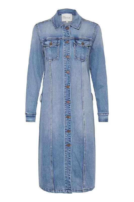 Everyday Elegance Sale EW Dango Lblu Reto Denim Shirt Dress Flash Deals