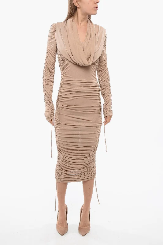 Quick Grab Deals Balmain Ruched Long Sleeved Dress Luxe Layering