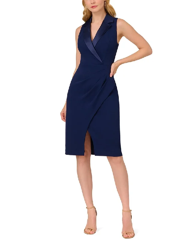 Stylish Statements Adrianna Papell Sheath Sleeveless Solid Midi Sheath Dress Beat the Heat in Tropical Styles