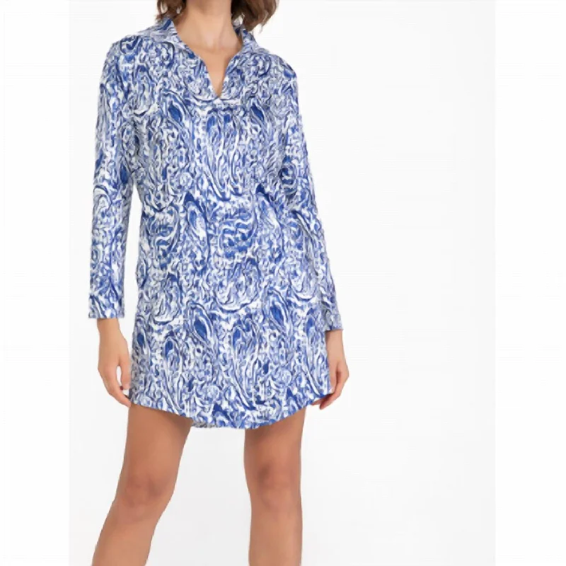 Stylish Looks Long Sleeve Shirt Dress In Breezy Anniversary Sale