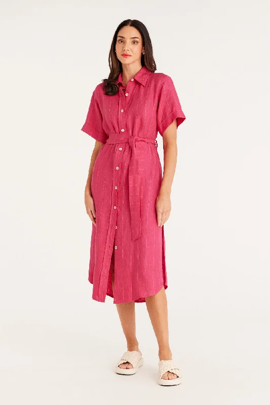 Minimalist Fashion Sale Cable Melbourne Lauren Linen Shirt Dress Disco - Inspired Retro Dance Look