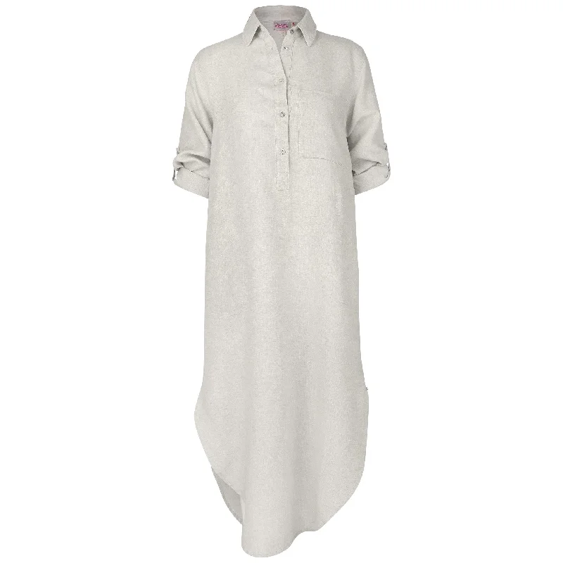 Timeless Elegance Sale Melissa Maxi Shirt Dress Natural Beat the Heat in Tropical Styles