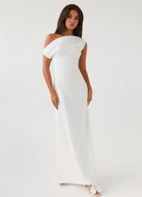 Find Your Unique Flair Lady Love Linen Maxi Dress - White Feminine Elegance