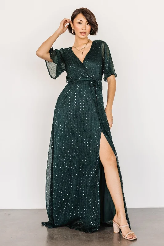 Big Savings Grace Sparkle Gown | Emerald Casual Elegance