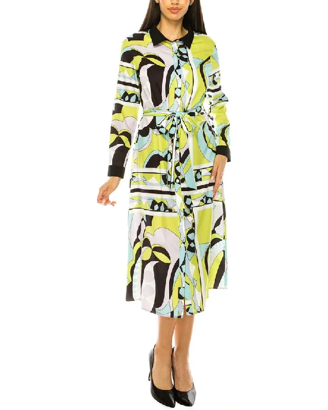 The Latest Trends YAL New York Printed Shirt Dress Sophisticated Cut